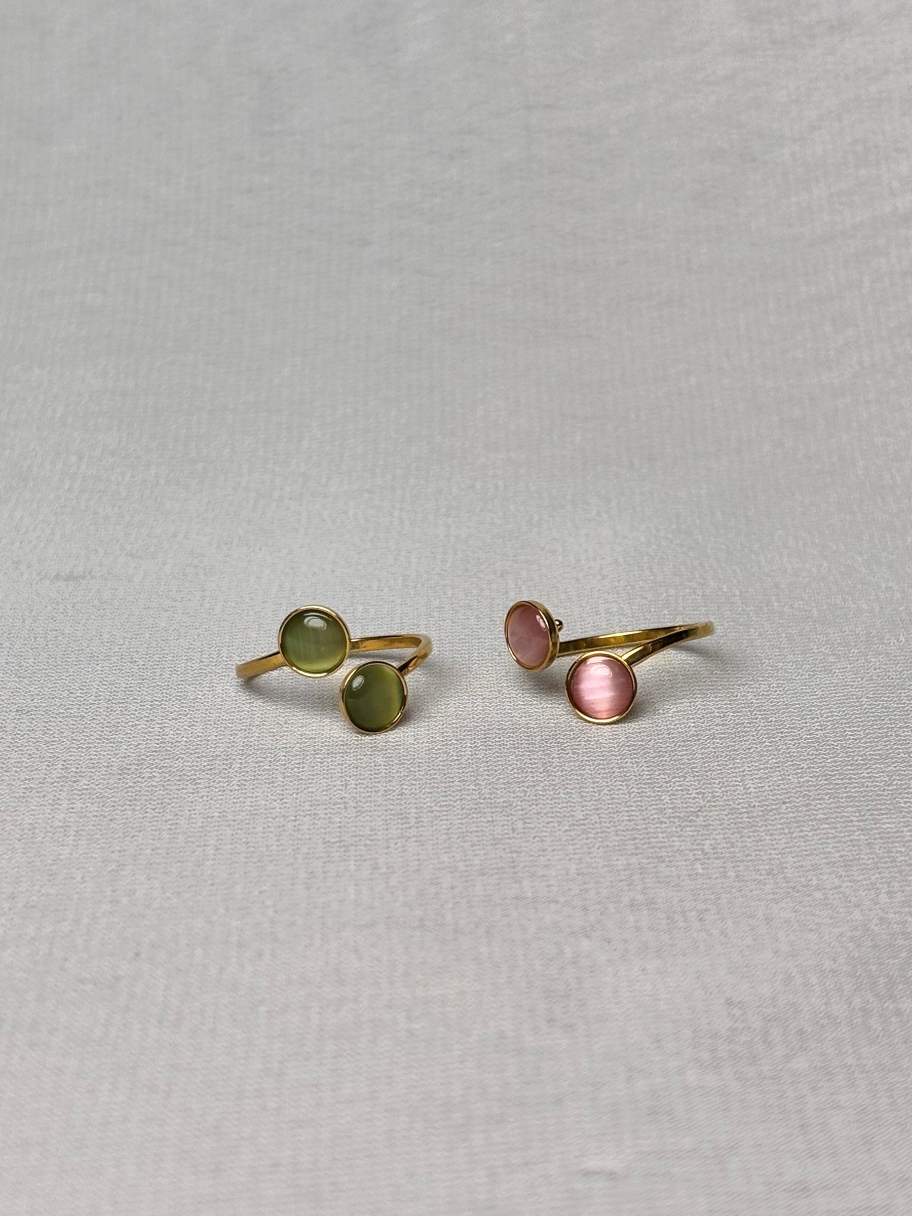 Ethereal Glow Gemstone Ring Set