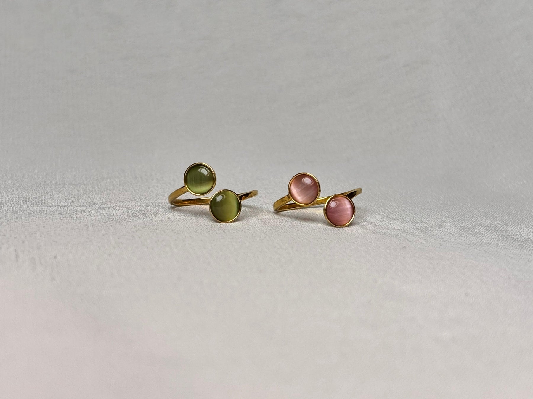 Ethereal Glow Gemstone Ring Set