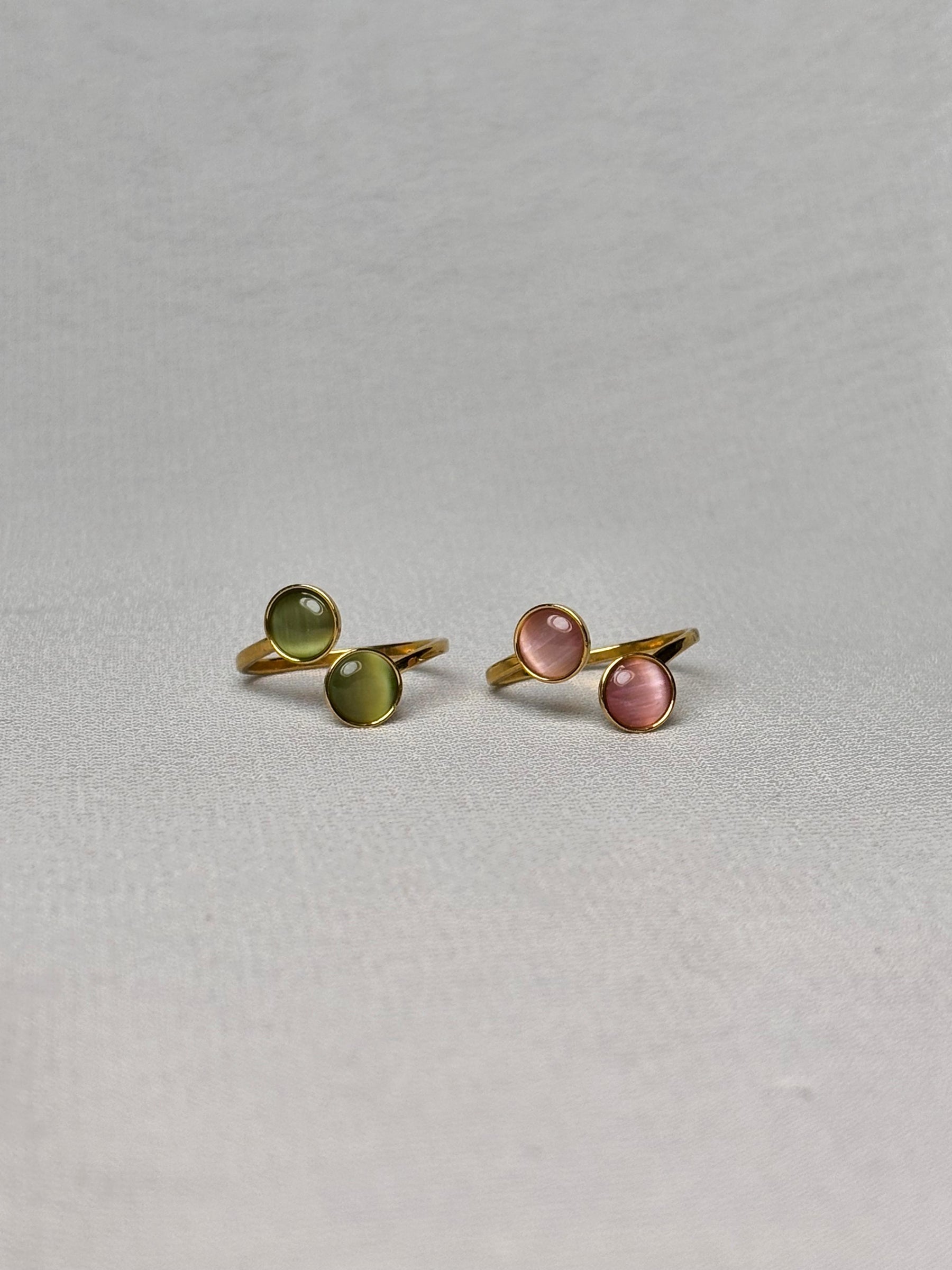 Ethereal Glow Gemstone Ring Set