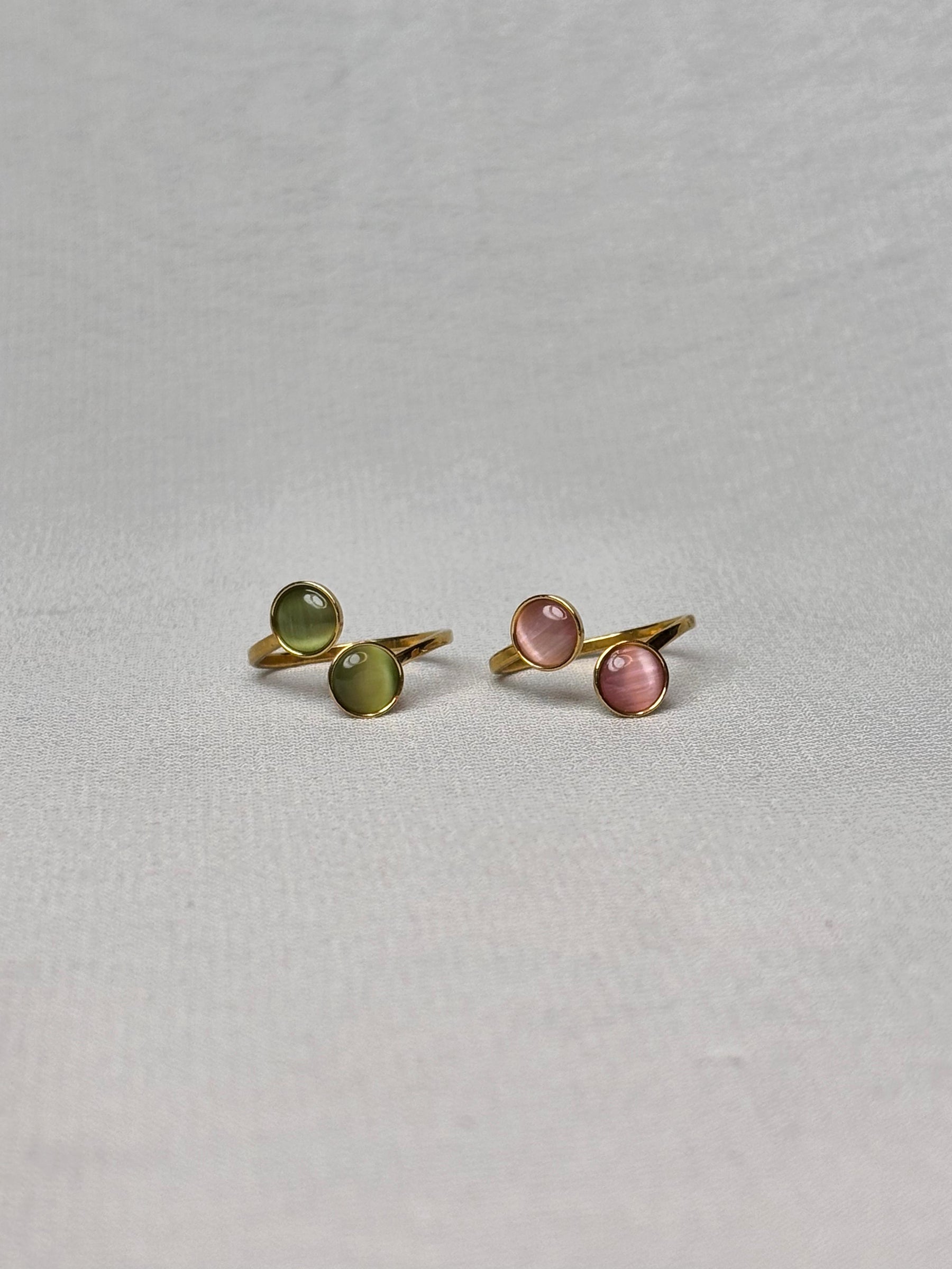 Ethereal Glow Gemstone Ring Set