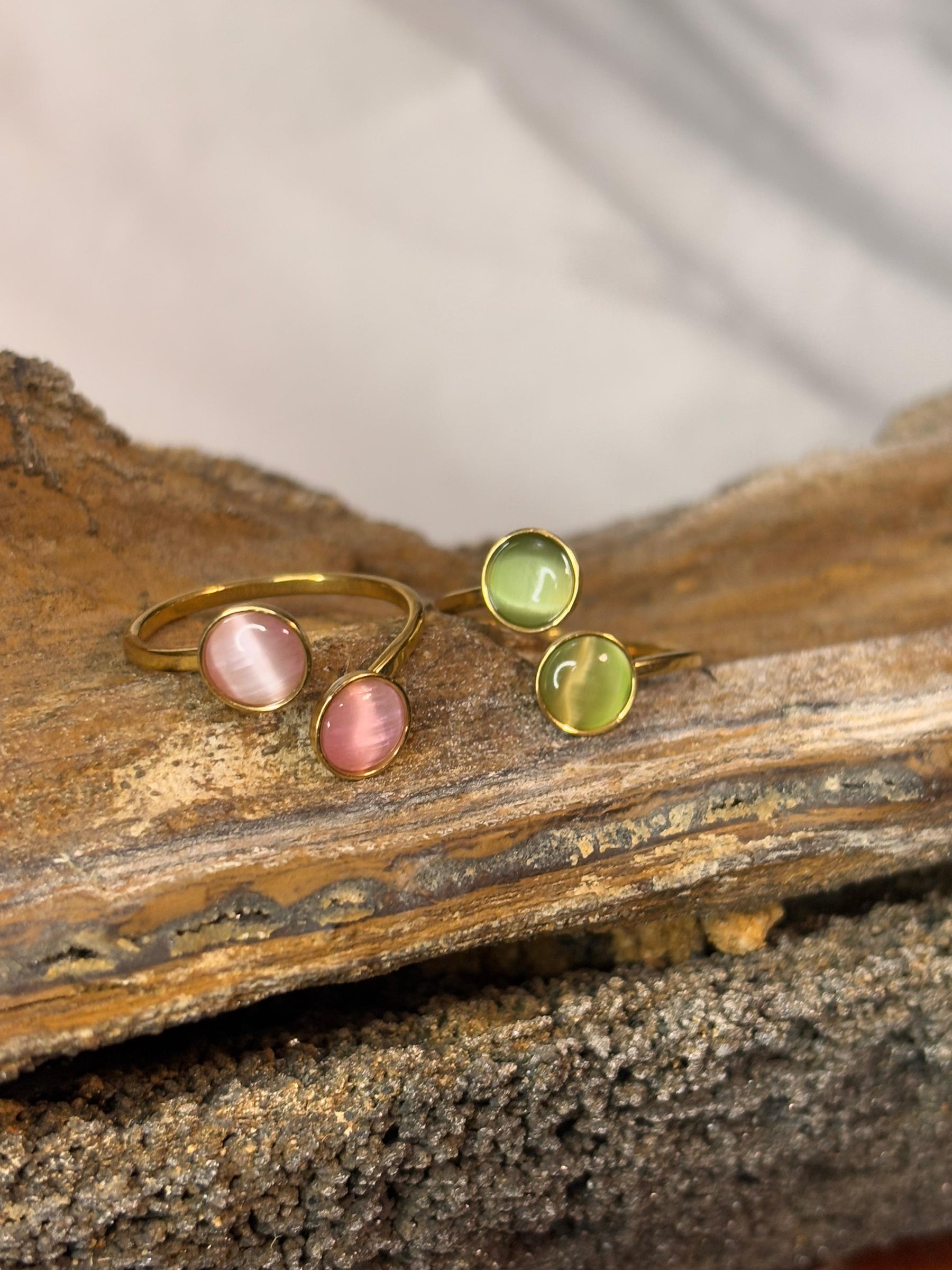 Ethereal Glow Gemstone Ring Set