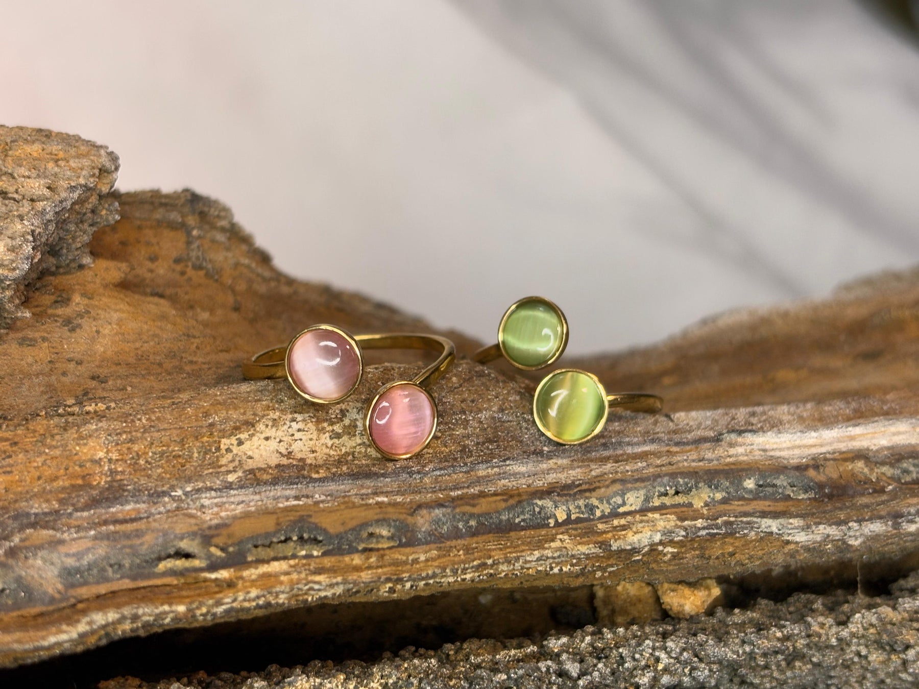 Ethereal Glow Gemstone Ring Set