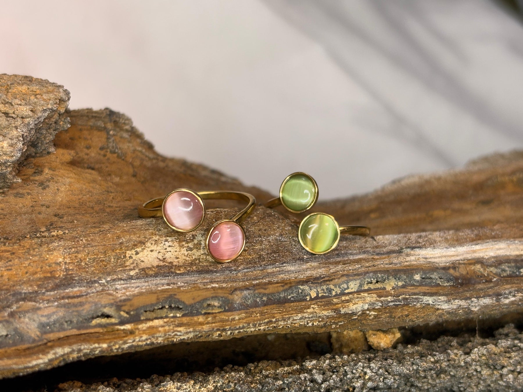 Ethereal Glow Gemstone Ring Set