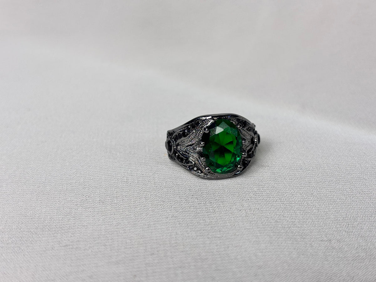 Emerald Legacy Men's Ring - Retro Turkish Style