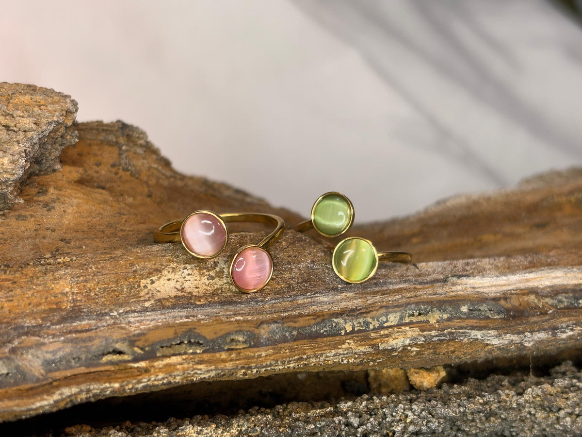 Ethereal Glow Gemstone Ring Set